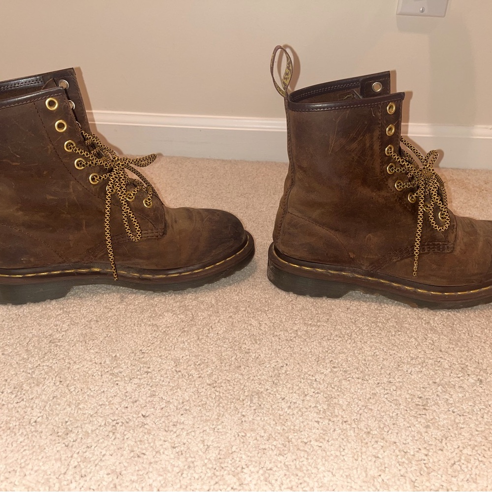 Dr. Martens Crazy Horse Brown Leather Boots - US Women's 7/EU 36